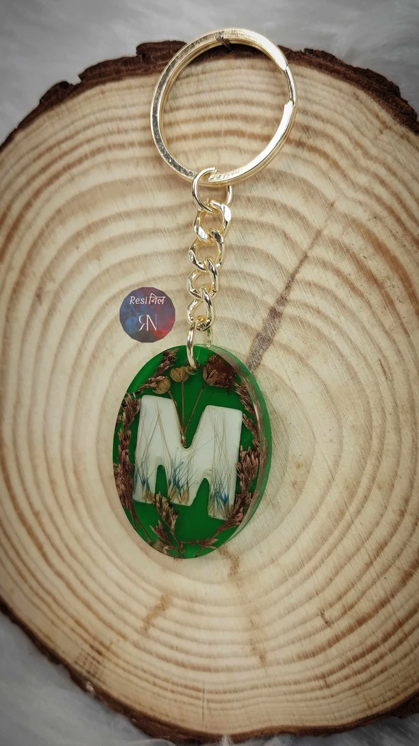 M-Resin Keychain With Real Flower 