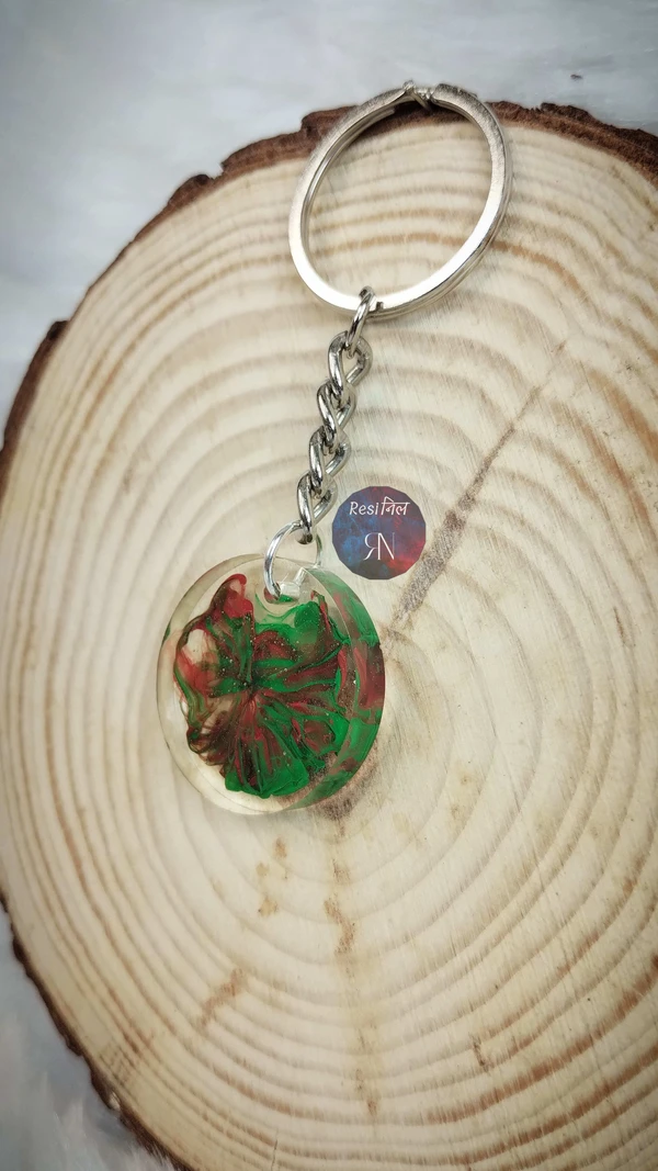 Red & Green Resin Keychain (B)