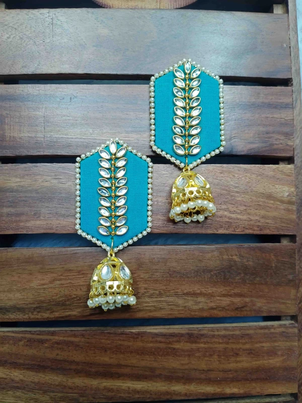 Blue Kundan Earrings