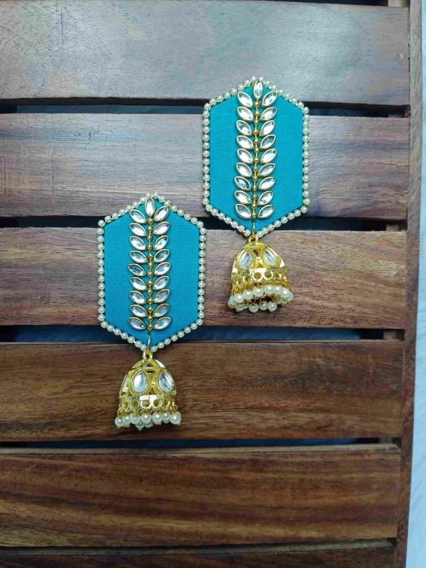 Blue Kundan Earrings