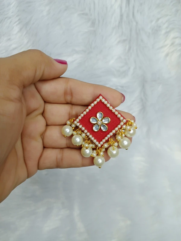 Red Kundan Earrings 