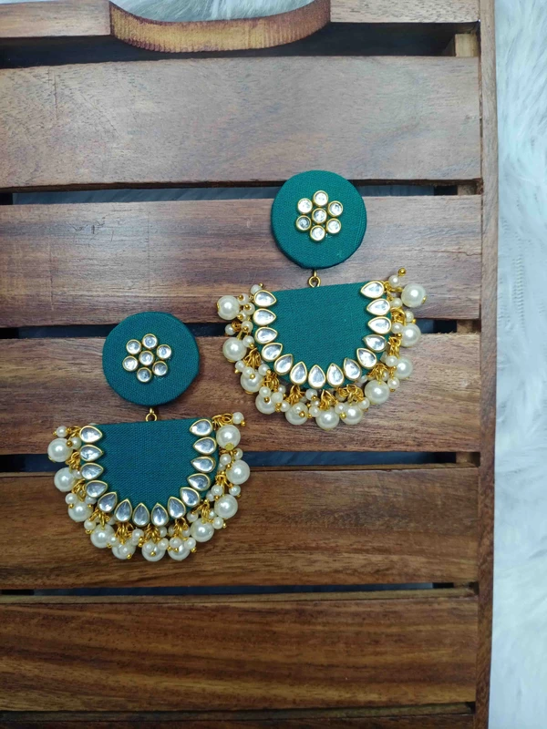 Green Kundan Earrings 