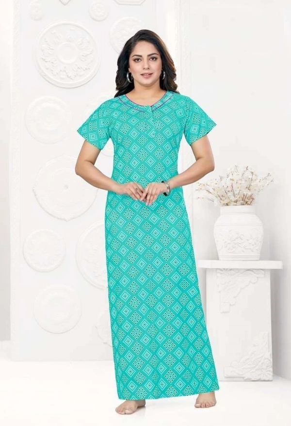 Women's Stitched Ready To Wear Pure Cotton Nighty / Night Dress - XXL, Puerto Rico