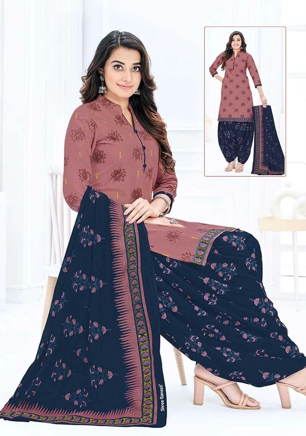 Pure Cotton Stitched Printed Turkish Rose Kurta with Pant and Dupatta Sets - L, Turkish Rose