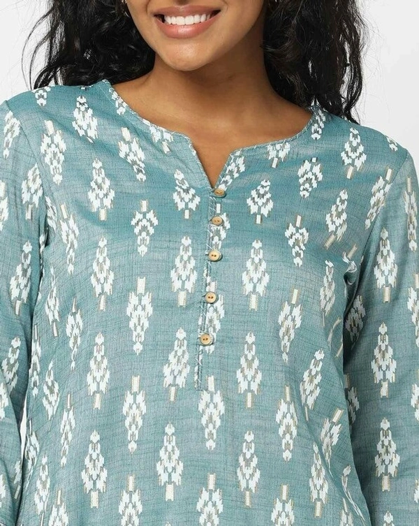 Straight Kurta With Embroidery Designs - M, Gulf Stream