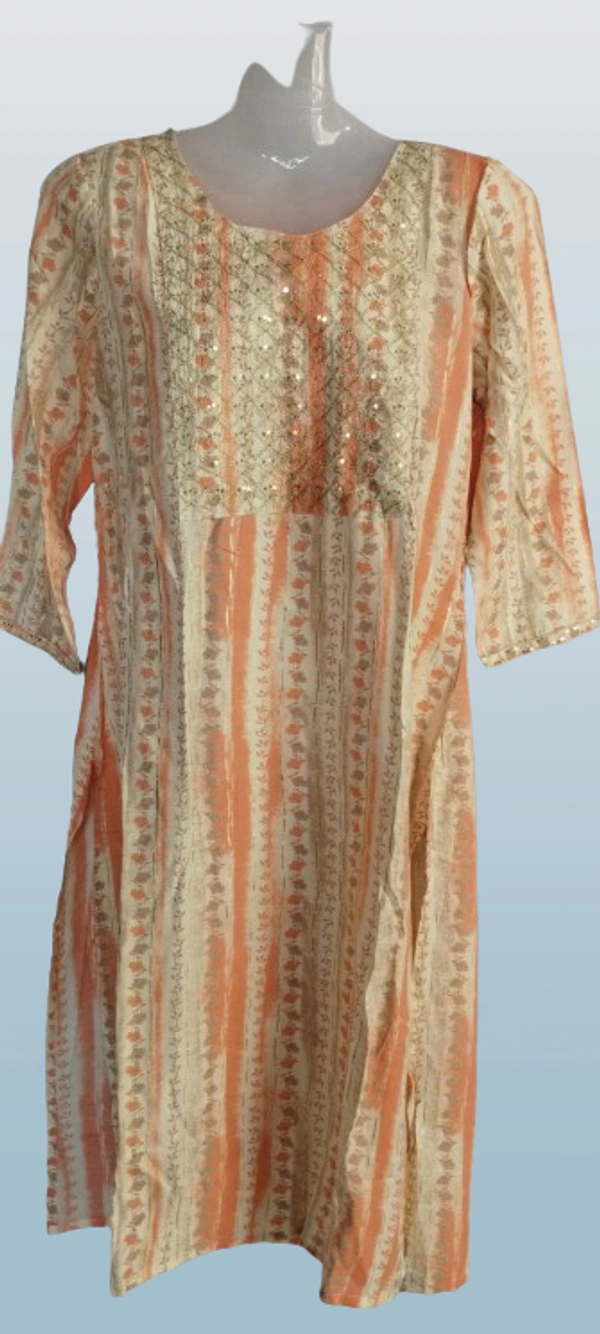 Women's Designer Printed Straight Cut Kurta - L