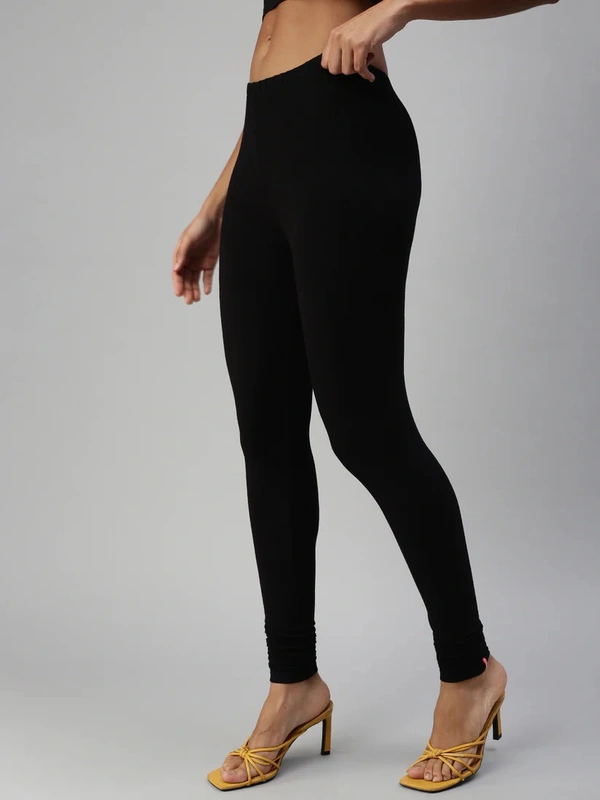 Lupes Stretchable Cotton leggings  - XL, Black