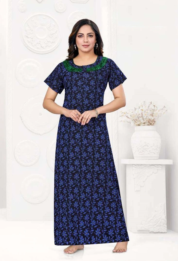 Women's Stitched Ready to Wear Pure Cotton Nighty / Night dress - XXL, Martinique