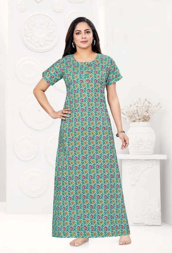 Women's Stitched Ready to Wear Pure Cotton Nighty / Night dress - XXL, Tradewind