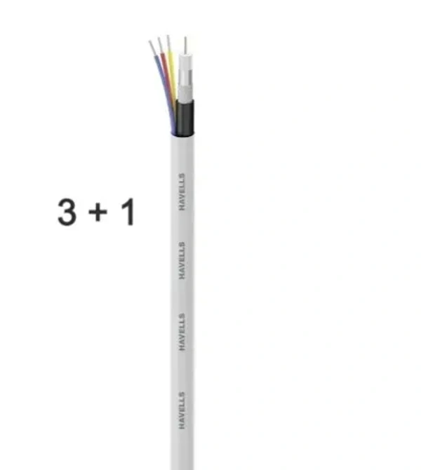 Havells 3+1 PVC Insulated Copper Conductor CCTV Camera Cable, WHOJTDWACT31, Length: 90 m