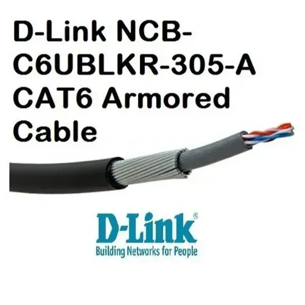 D-LINK Cat6 UTP 23AWG Twisted Pair Armored Cable:305M - 305 METER