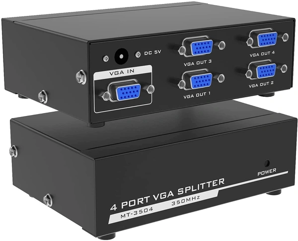 4 Port VGA Splitter Sharing Switch Box (4 VGA Out/1 VGA in) 4 VGA Input 1 VGA Output - to 1 Monitor - for Four PC to Share one Monitor and Speaker System (1G-4 Port VGA Splitter Sharing Switch)