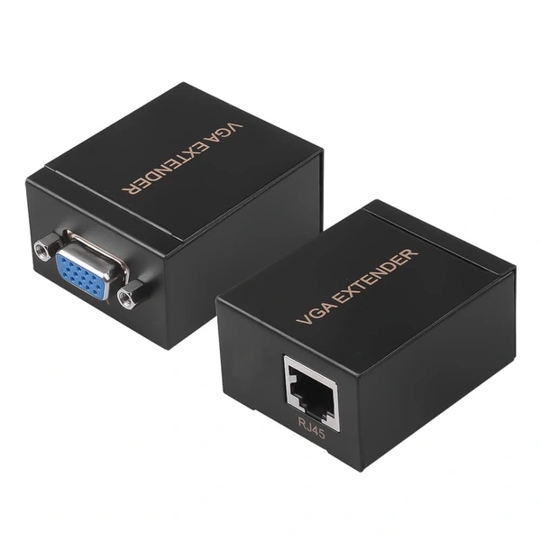 VGA Signal Extender Repeater Adapter Over RJ45 Cat Cat6 Network Cable (1 Transmitter + 1 Receiver) up to 200 feet/60M - TD-456H