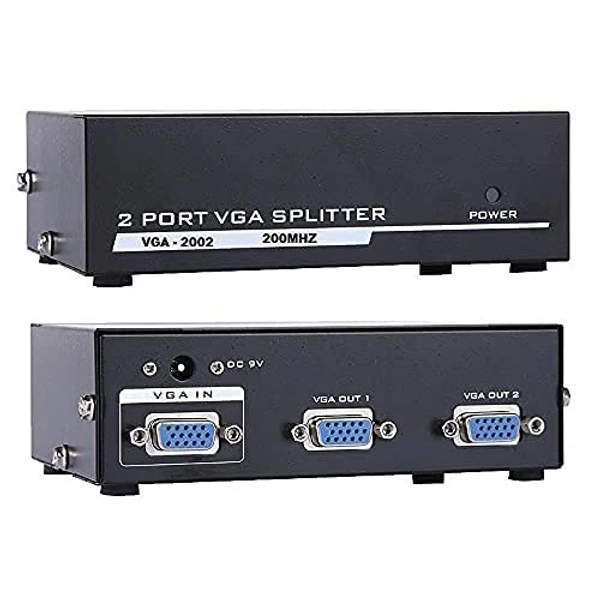 2 Port VGA Splitter 1 Pc 2 Monitor, Sharing Switch Box (2 VGA Out/1 VGA in) 2 VGA Input 1 VGA Output,