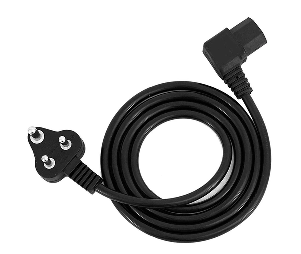 3 Pin Power Cable Lead Cord for Desktop PC/Monitor/SMPS/Printer - 90 Degree L Shape- 1.5M - 1.5 METER