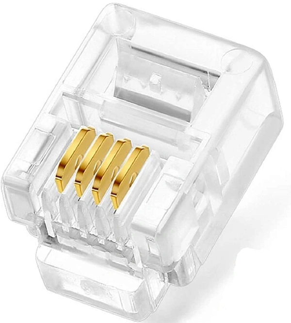 Telephone Plug 4 Pin RJ11 6P4C Modular Plug Telephone Phone Connector Crystal Head Plug Network Connector,Four-core Cable RJ 11 Plug(6/2, Telephone Cord Connector Adapter Crimp)