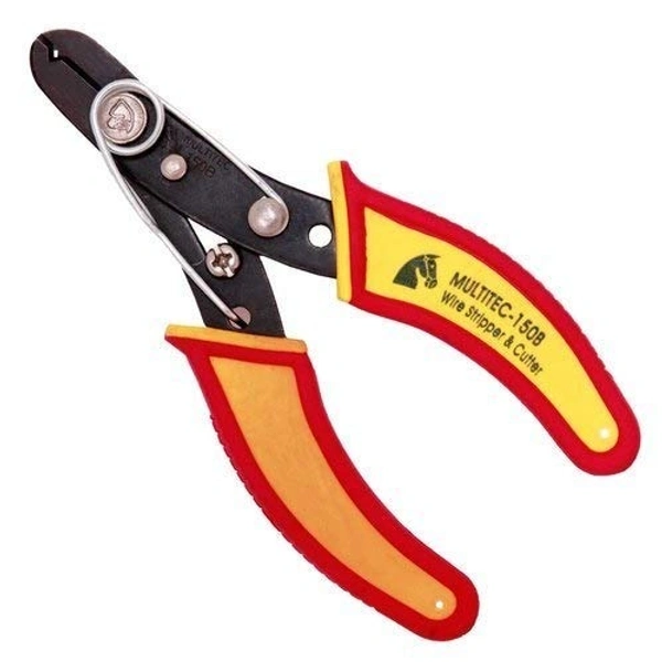 MULTITECH Multi tech Wire Stripper and Cutter with Screw Gauge Adjuster (Yellow and Red Strip)
