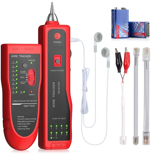 Wire Tracker Cable Tester for RJ11 RJ45 Network LAN Cable Tester Ethernet cat5 cat6 Telephone line Data Cables Checker Tracker Finder