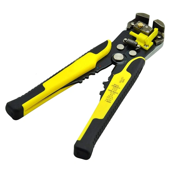 8-Inch Self-Adjusting Automatic Cable Cutter Crimper, 5 in 1 Multipurpose Tool Wire Stripping Cutting Pliers, 10-24 AWG (0.2~6.0mm²) (Red)