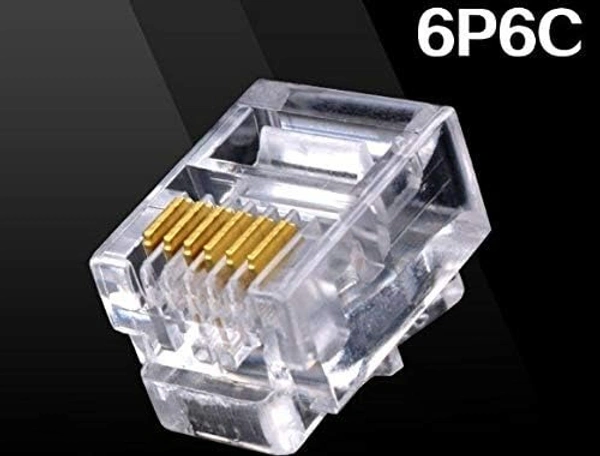 6 Pin RJ11 RJ-11 6P6C Modular Plug Telephone Phone Connector and NC Crystal Head