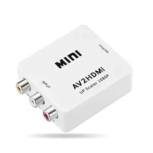 RCA to HDMI Converter, AV to HDMI Video Audio Converter Adapter Compatible with VHS VCR Camera DVD, Support PAL/NTSC with USB Power Cable -EPL-659VC.