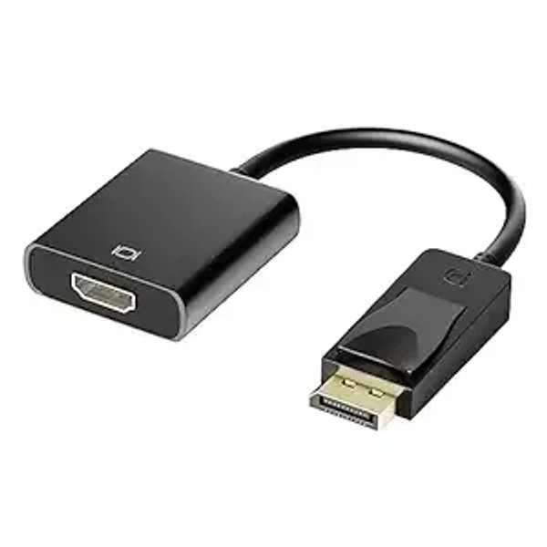 Display Port to HDMI Adapter, 1080p Display Port DP to HDMI Cable Male to Female Port Support Video & Audio Compatible with Computer, PC, Monitor, Projector, HDTV (Not Bidirectional)