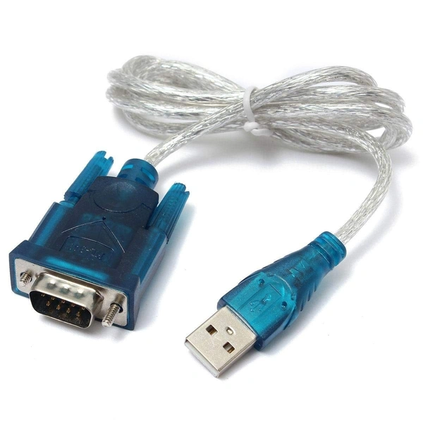 USB to RS-232 Cable | USB to RS232 Converter Adapter | RS232 Serial 9 Pin to USB Cable Converter Adapter (Blue) | USB Type A to DB9 | Compatible with Windows