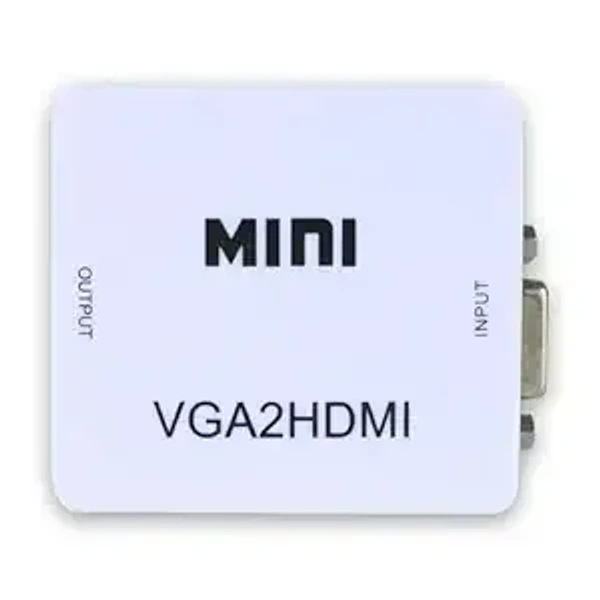 VGA to HDMI, 1080P Full HD Mini VGA to HDMI Audio Video Converter Adapter Box with USB Cable and 3.5mm Audio Port Cable Support HDTV for PC Laptop Display Computer Mac Projector (Black)