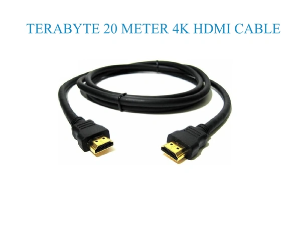 TERABYTE 20 Meter HDMI Male to HDMI Male Cable TV Lead 1.4V High Speed Ethernet 3D Full HD 1080p HDMI Cable (Black For Computer, Laptop, Tablet) - BLACK