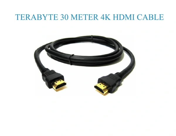 TERABYTE 30 Meter HDMI Male to HDMI Male Cable TV Lead 1.4V High Speed Ethernet 3D Full HD 1080p HDMI Cable (Black For Computer, Laptop, Tablet) - BLACK