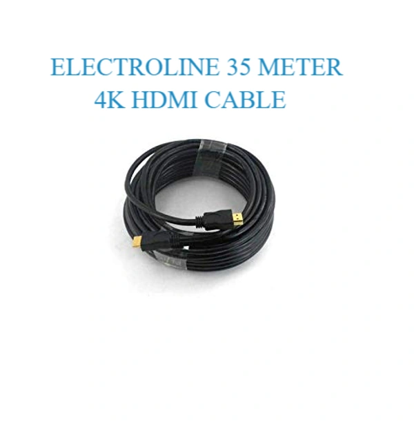 ELECTROLINE 35 Meter HDMI Male to HDMI Male Cable TV Lead 1.4V High Speed Ethernet 3D Full HD 1080p HDMI Cable (Black For Computer, Laptop, Tablet) - BLACK