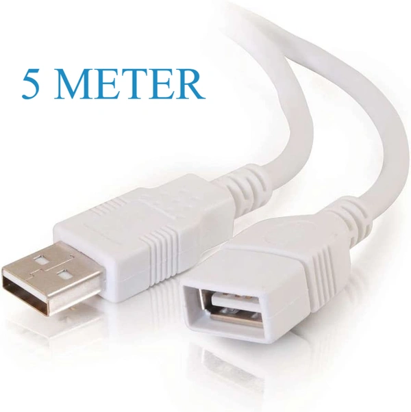 5 METER USB 2.0 Male to Female Extension Plug/Socket Adapter Cable - (Very Useful for LED/LCD TV USB Ports) - 5 METER