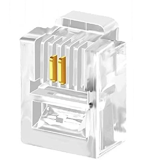 Telephone Plug 2 Pin RJ11 2C Modular Plug Telephone Phone Connector Crystal Head Plug Network Connector (Telephone Cord Connector Adapter Crimp) Two-core Cable RJ 11 Plug
