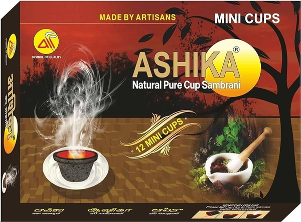 Ashika Natural Pure Cup Sambrani - 12pc