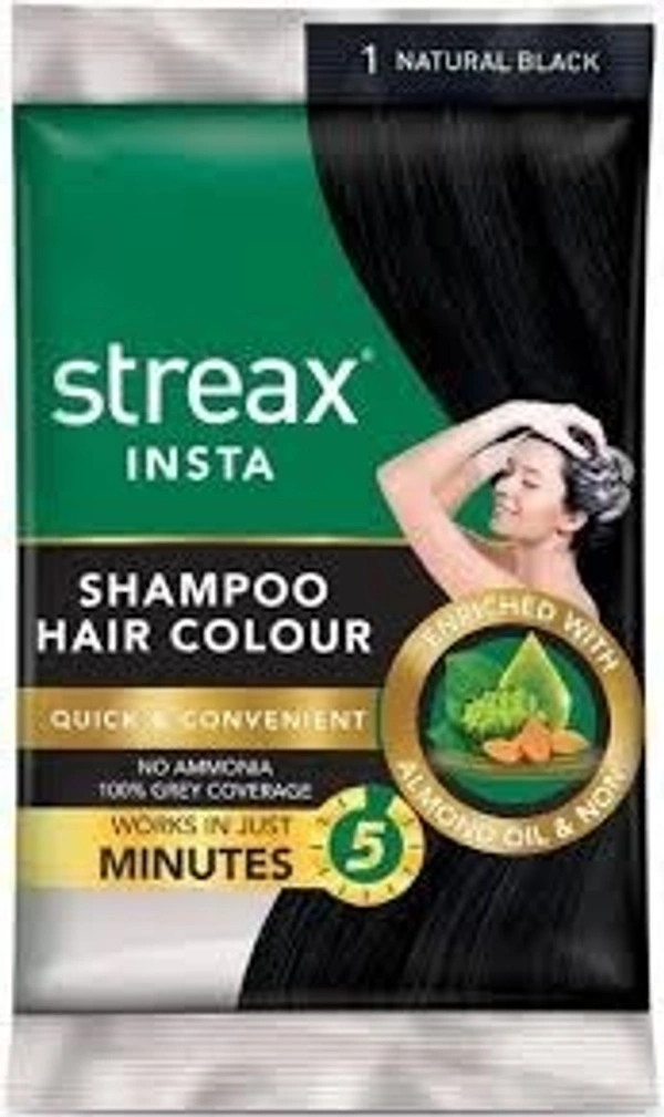 Streax Insta Shampoo Hair Colour  - 9ml+9ml