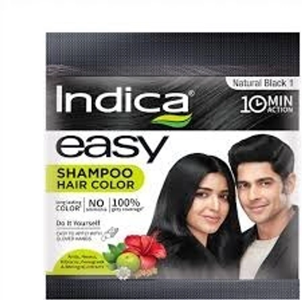 Indica Easy Shampoo Hair Color Natural Black 1 - 18ml