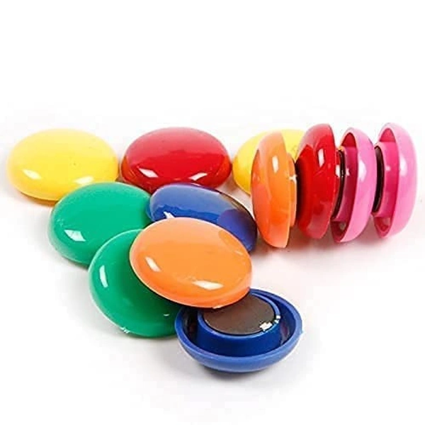 Colourful Magnet Buttons for Fridge/Magnetic Whiteboard/Stick Notes, Photos, Charts and More - Multicolor (10) 30 MM | Royal Stationers Best Quality Guarantee