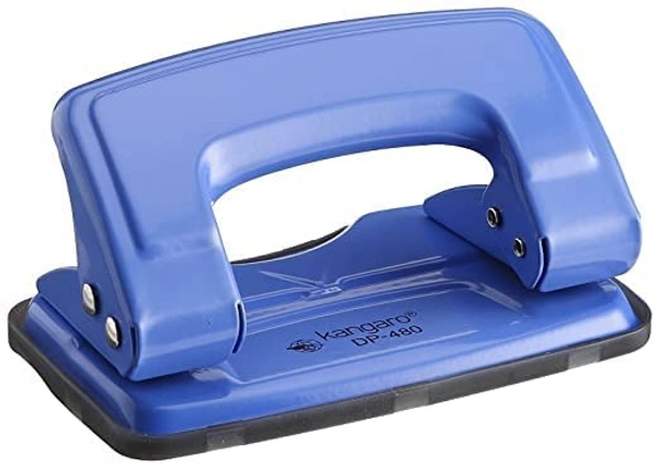 Kangaro Desk Essentials DP-480 2 Hole Metal Classic Mini Paper Punch | Removable Chip Tray with Durable Steel Consecution | Punching machine Pack of 1  | Royal Stationers Best Quality Guarantee