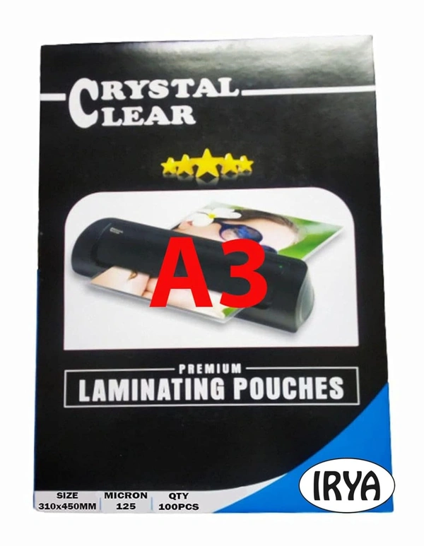 A3 Size Lamination Pouch (125 Micron)(Pack of 100pcs)(310 X 450 MM) / Lamination Sheet/Lamination Film/Lamination Pack/Lamination Roll  | Royal Stationers Best Quality Guarantee