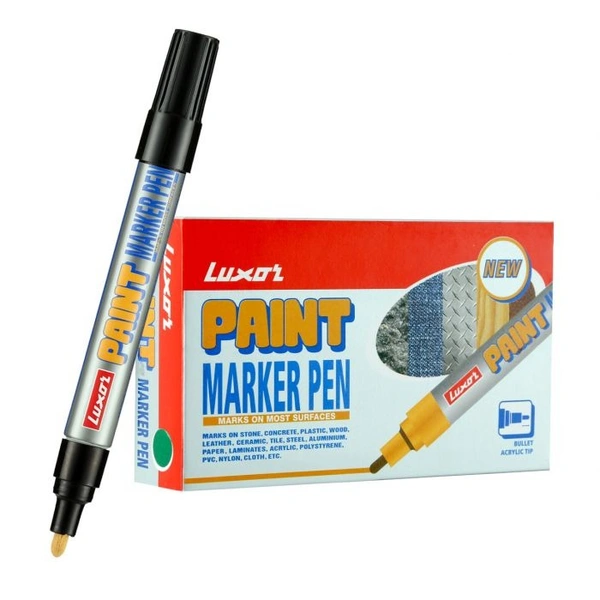 Luxor black Paint Marker With Extra Tip Free Pak Of-10 | Royal Stationers Best Quality Guarantee