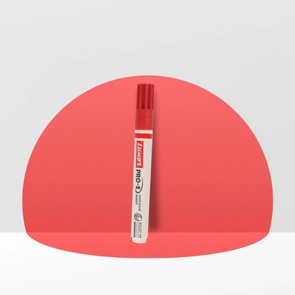 Luxor White Board Marker with extra replacement tip  - red - Box Of 10 | Royal Stationers Best Quality Guarantee