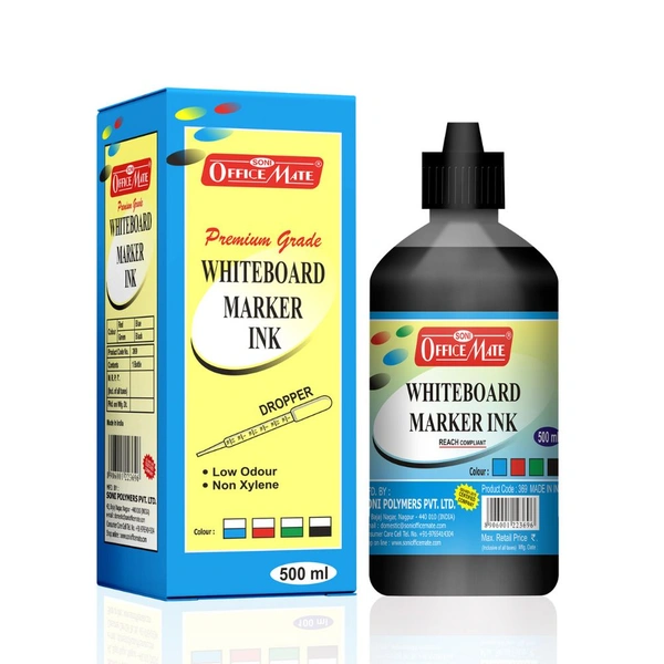 Office Mate White Board Marker Ink 500 Ml-Green | Royal Stationers Best Quality Guarantee
