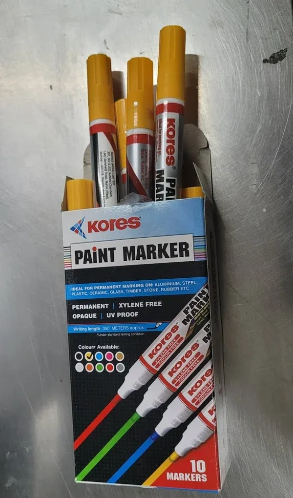 Kores Paint Marker Pen, Blue- Pack of 10 | Royal Stationers Best Quality Guarantee