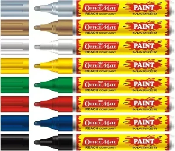 officemate paint marker yellow Pack Of 10 Pcs | Royal Stationers Best Quality Guarantee