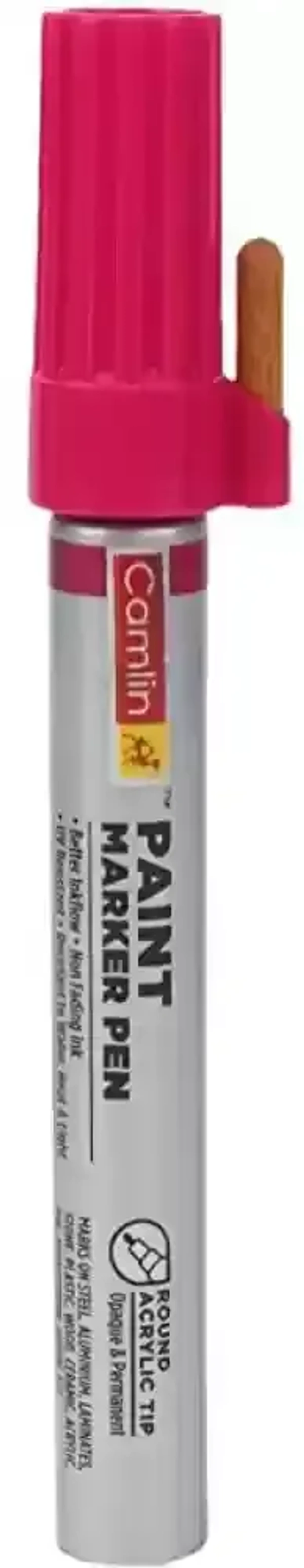 camlin paint  marker with extra tip free  pack of 10- pink | Royal Stationers Best Quality Guarantee