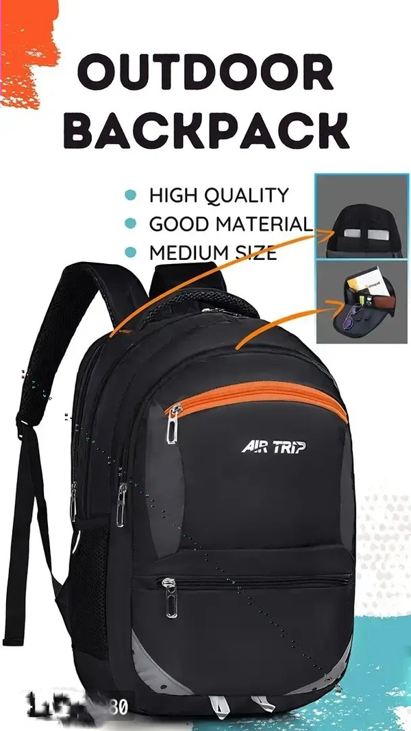 AIR TRIP Large 32L Laptop Bag Backpack for men Women Boys and Girls Luggage Travel Bags with 15.6 inches Laptop Compartment  Rain Cover (Black)