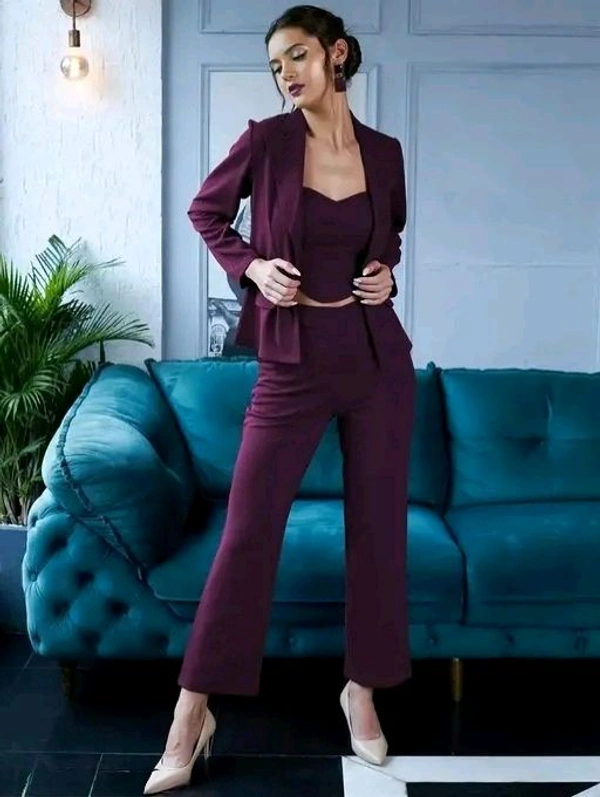 Women Latest 3 Piece Suit Lycra Trending  - S