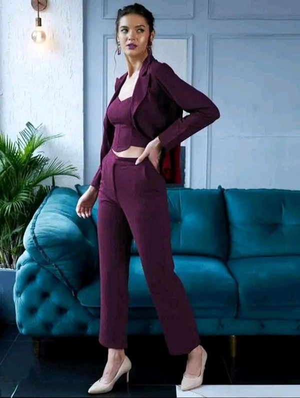 Women Latest 3 Piece Suit Lycra Trending  - S