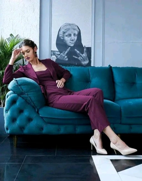 Women Latest 3 Piece Suit Lycra Trending  - S