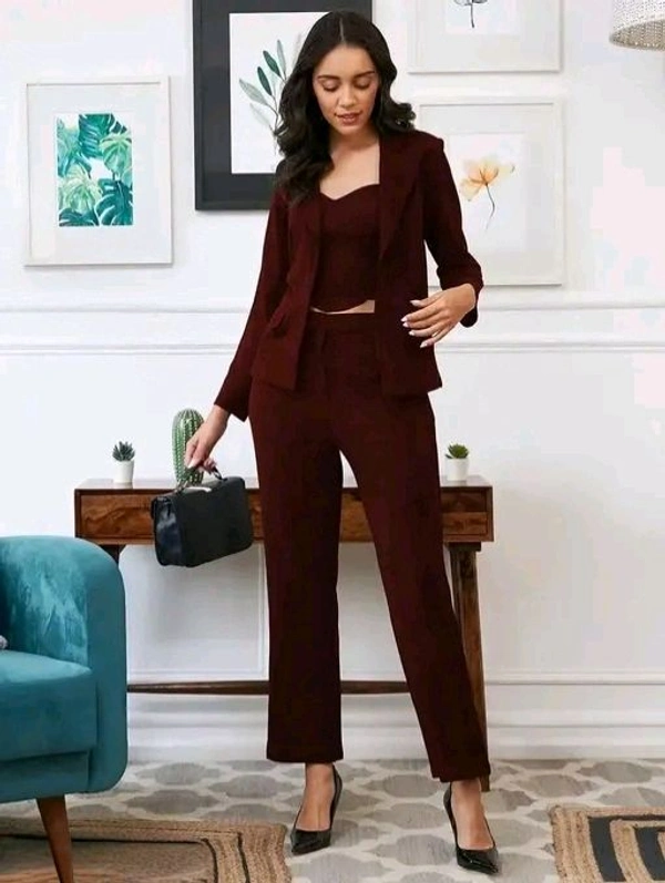 Women Latest 3 Piece Suit Lycra Trending  - S